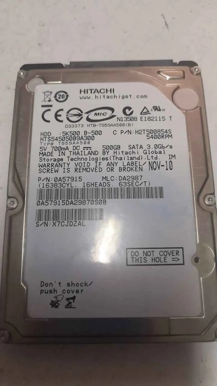 Hitachi HTS545050B9A300 S/N X7CJDZAL