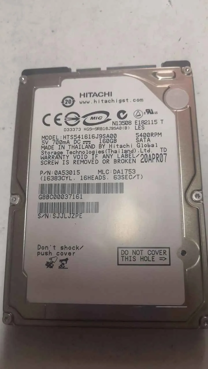 Hitachi HTA541616J9SA00 S/N SJJLJZE