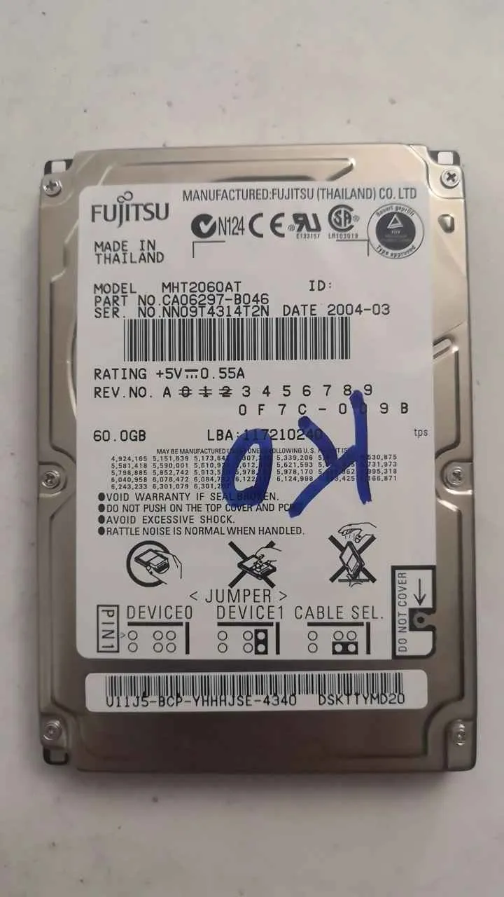 Fujitsu MHT2060AT S/N NN09T4314T2N