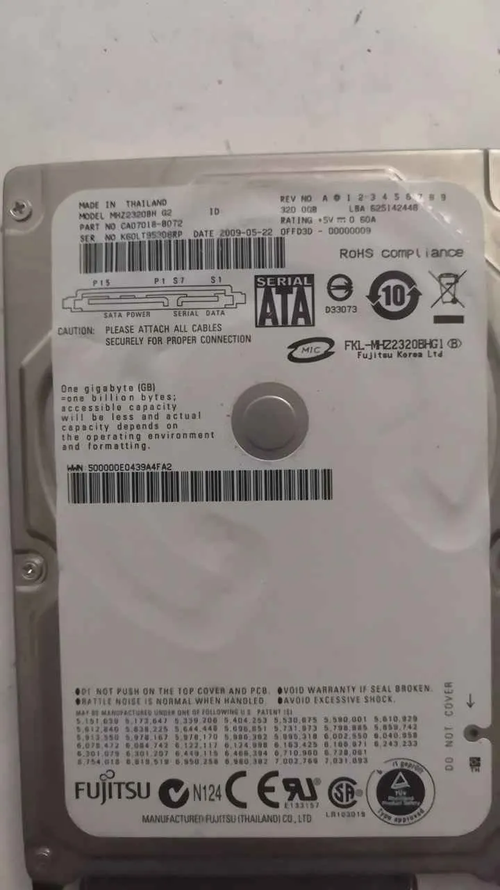 Fujitsu MHZ2320BH S/N K60LT95308RP