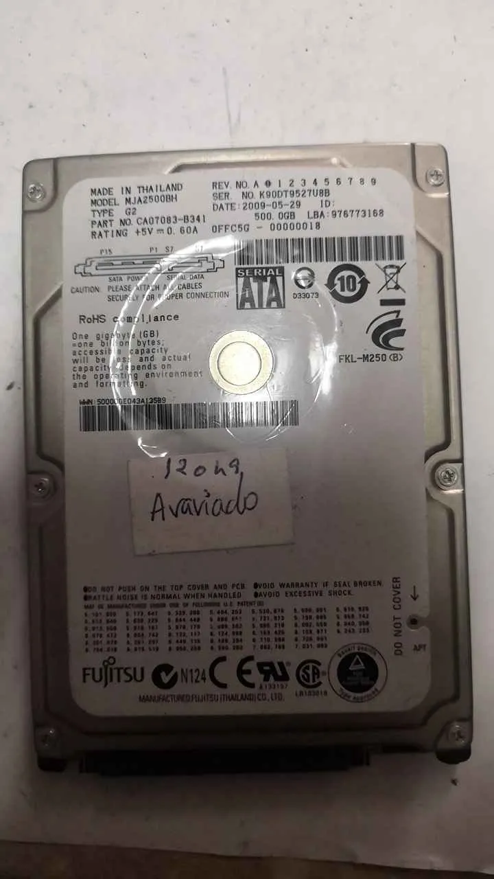 Fujitsu MJA2500BH S/N K90DT952U8B
