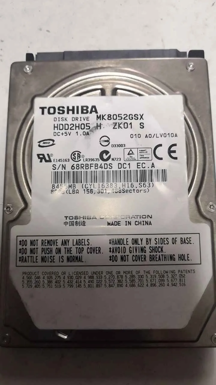 Toshiba MK8052GSX S/N 68RBFB4DSDC1