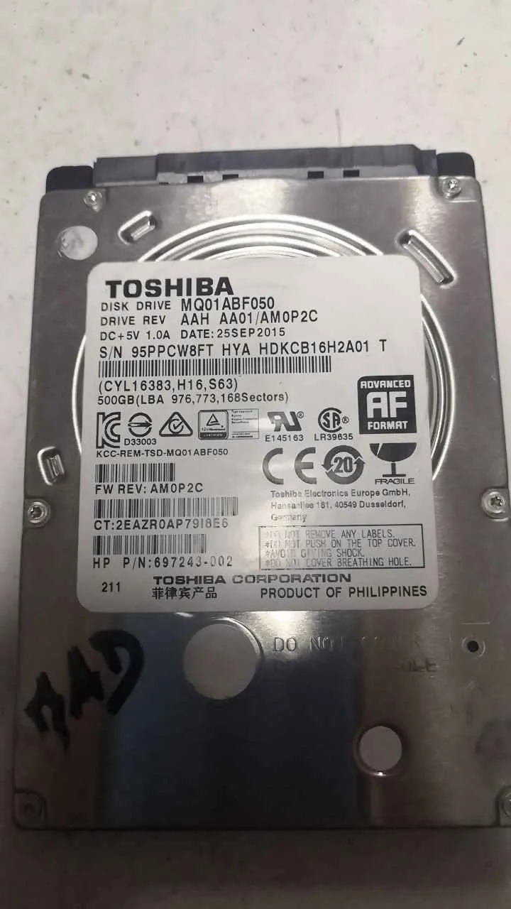 Toshiba MQ01ABF050 S/N 95PPCW8FTHYA