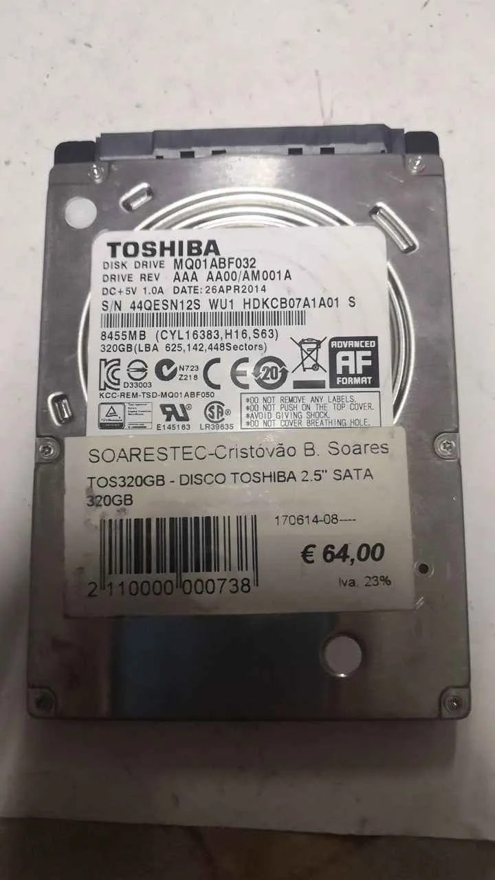 Toshiba MQ01ABF032 S/N 44QESN12SWU1