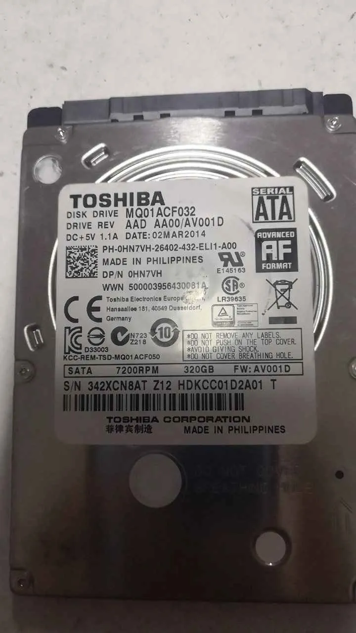 Toshiba MQ01ACF032 S/N 342XCN8ATZ12