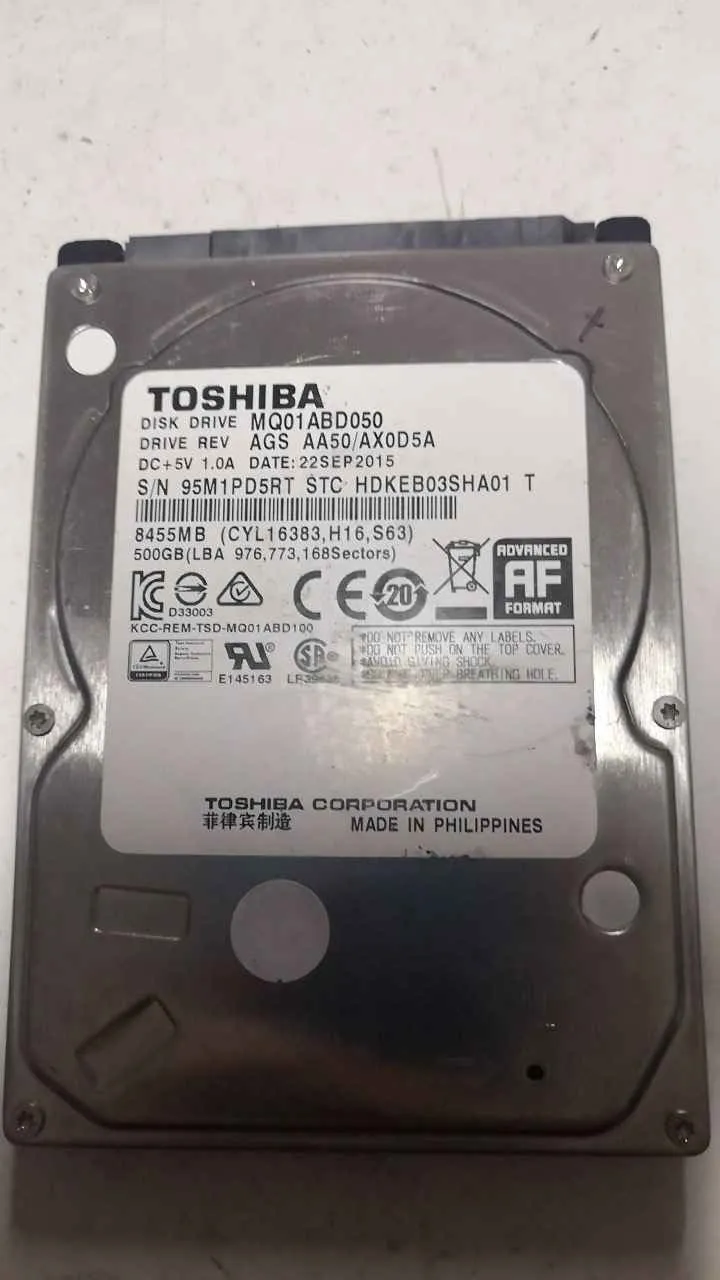 Toshiba MQ01ABD050 S/N 95M1PD5RTSTC