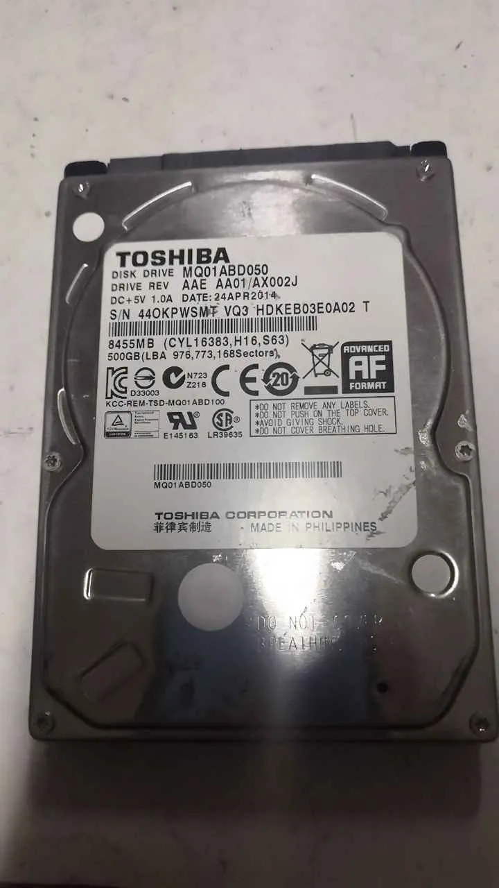 Toshiba MQ01ABD050 S/N 44OKPWSMTVQ3