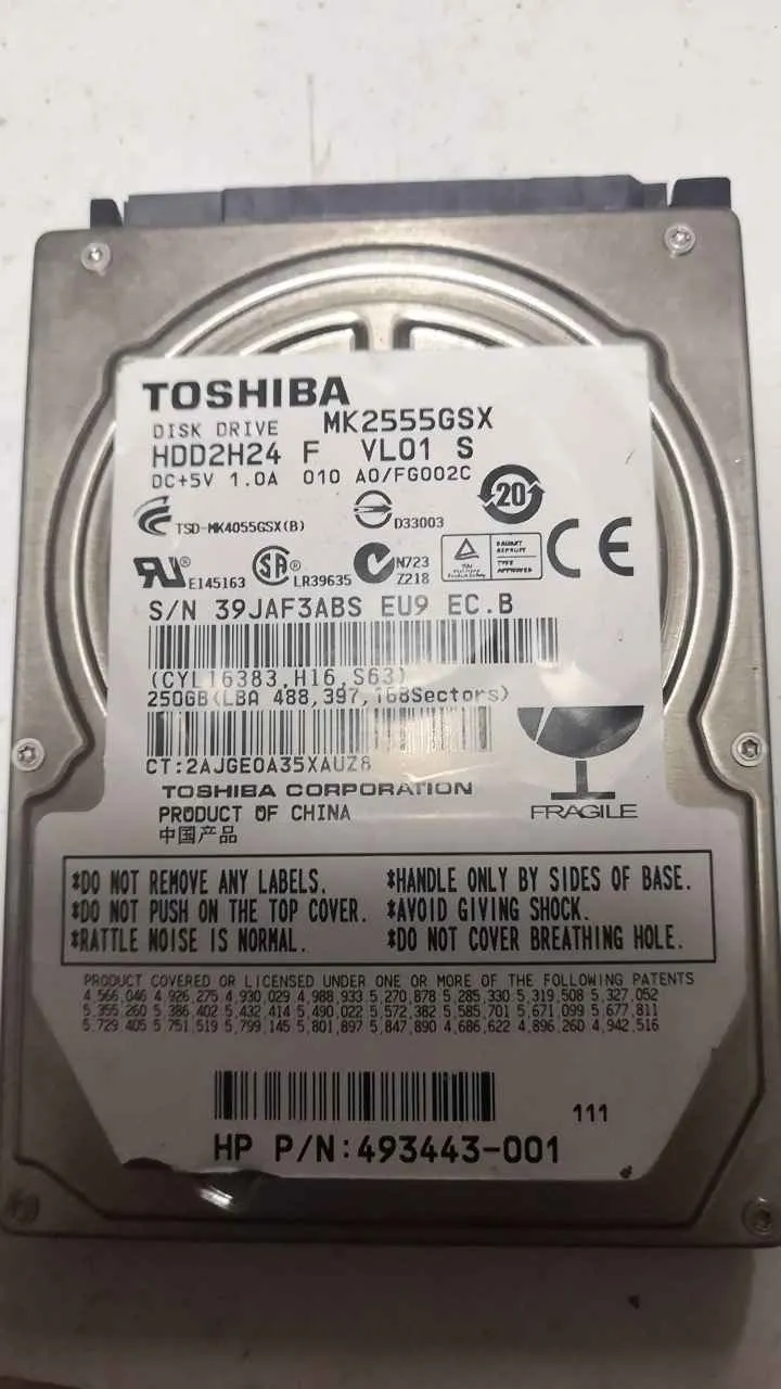 Toshiba MK2555GSX S/N 39JAF3ABSEU9