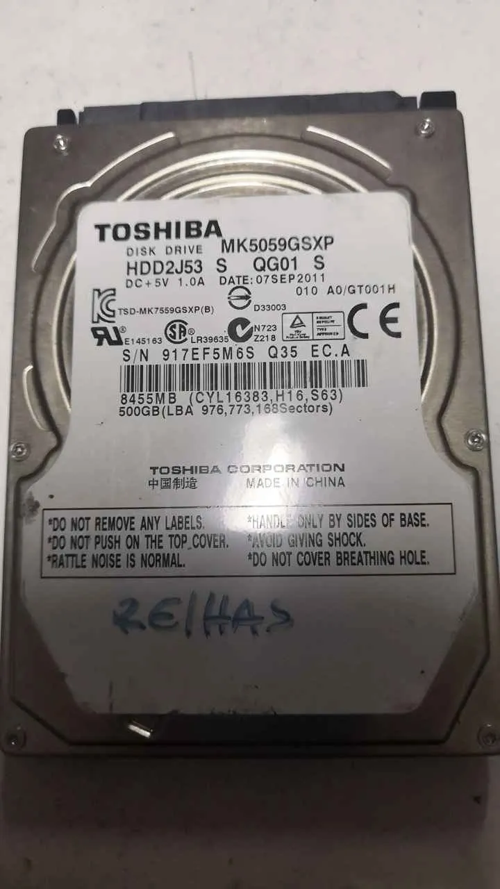 Toshiba MK5059GSXP S/N 917EF5M6SQ35