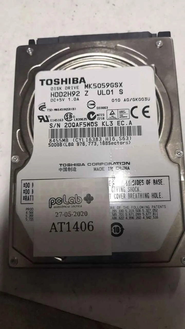 Toshiba MK5059GSX S/N 20QAF5WOSKL3