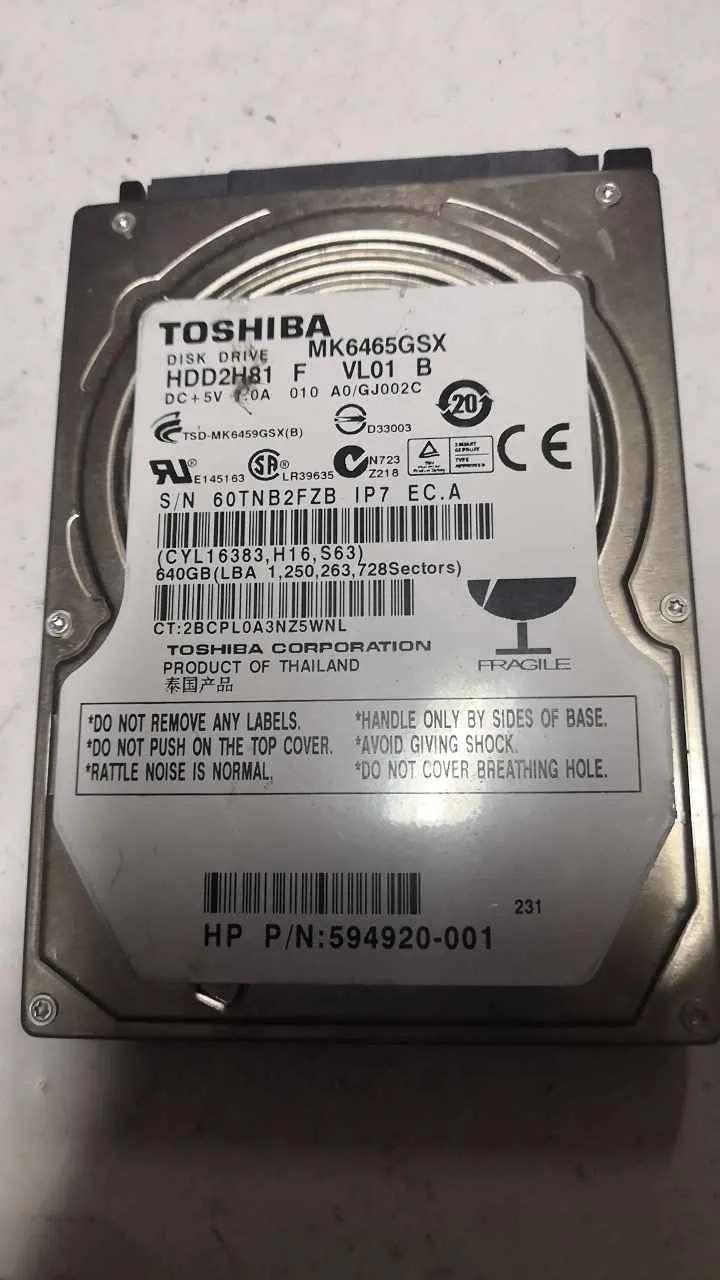 Toshiba MK6465GSX S/N 60TNB2FZBIP7