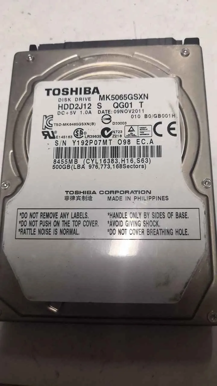 Toshiba MK5065GSXN S/N 829PC5HETOR8