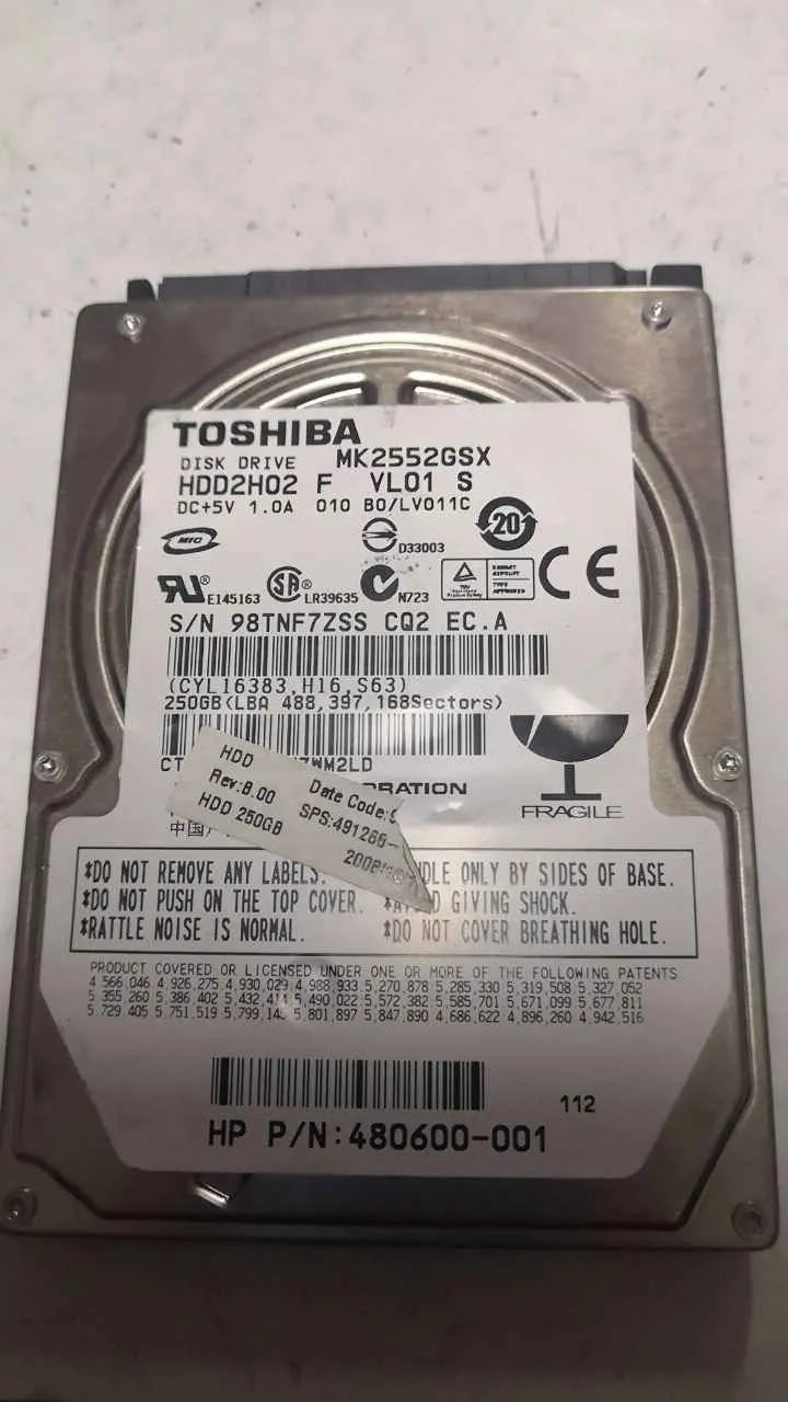 Toshiba MK2552GSX S/N 98TNF7ZSSCQ2