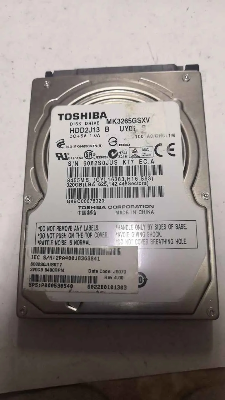 Toshiba MK3265GSXV S/N 6082S0JUSKT7