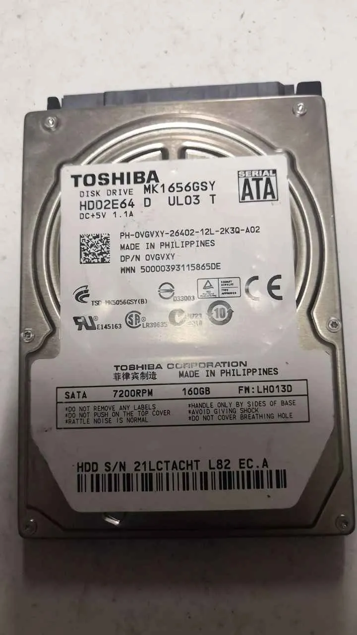 Toshiba MK1656GSY S/N 21LCTACHTL82