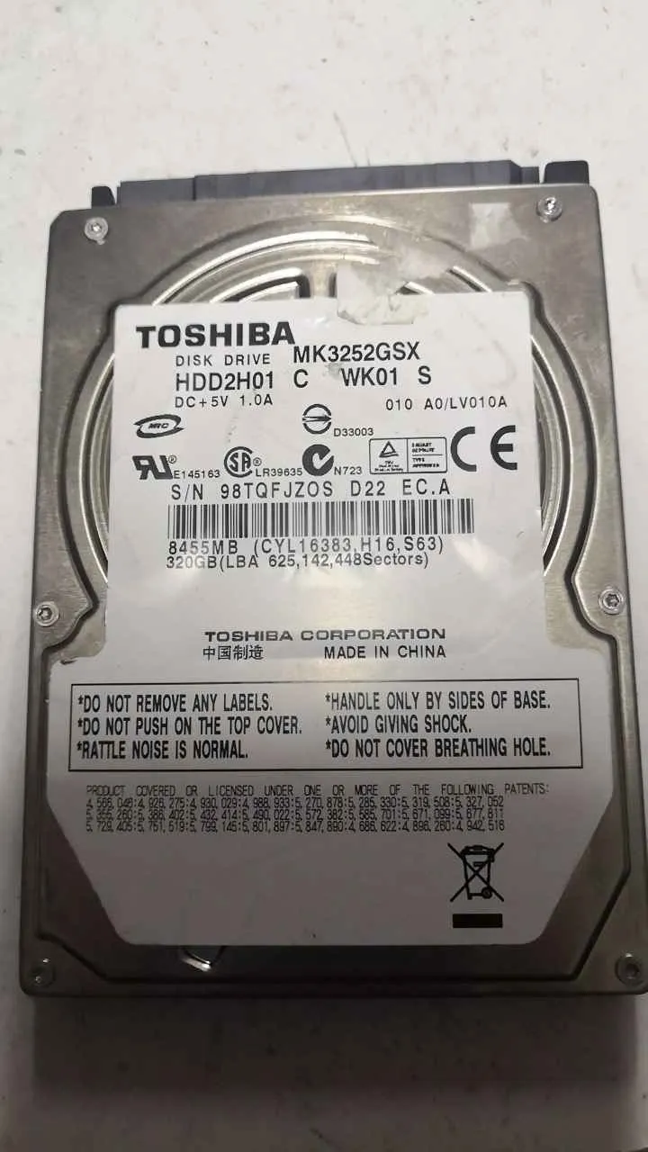Toshiba MK3252GSX S/N 98TQFJZOSD22