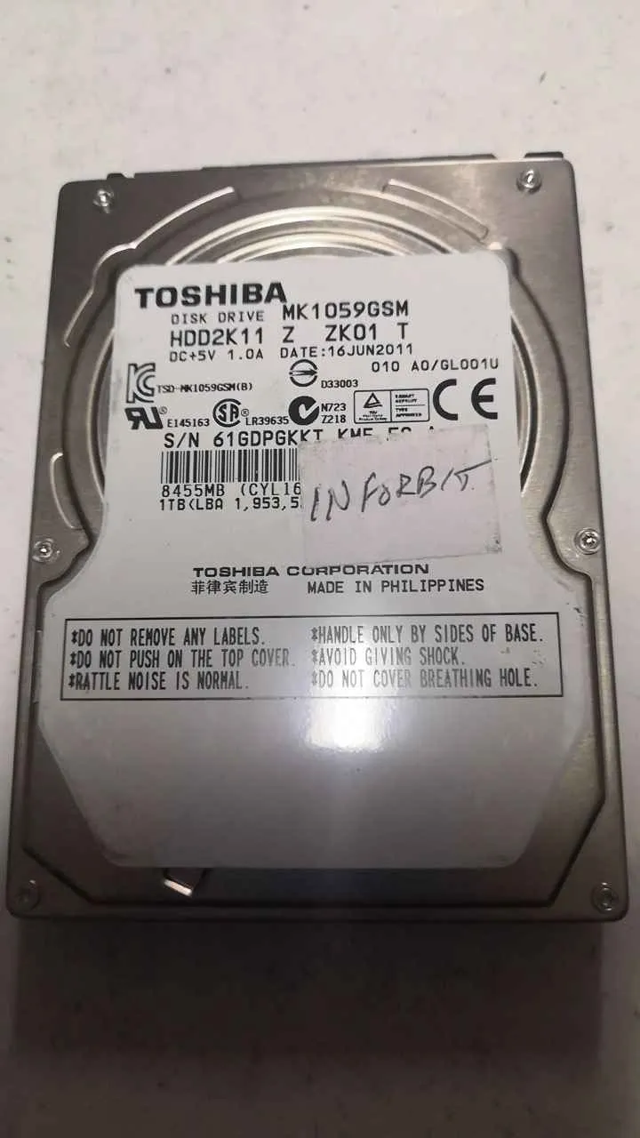 Toshiba MK1059GSM S/N 61GDPG7KTKM5