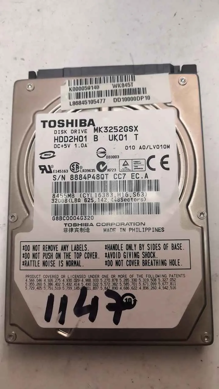 Toshiba MK3252GSX S/N 8884P48QTCC7