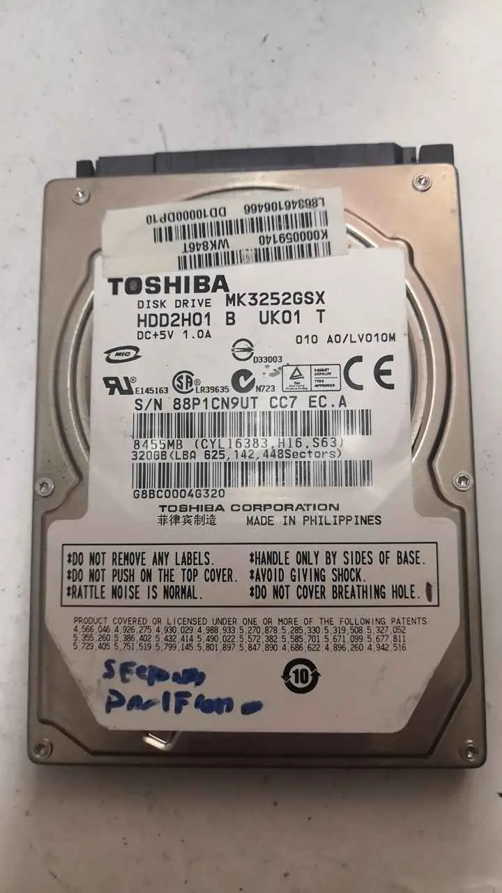 Toshiba MK3252GSX S/N 88P1CN9UTCC7