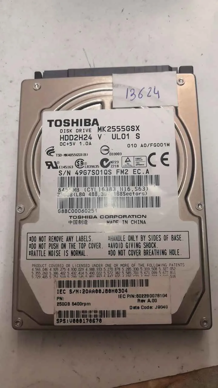 Toshiba MK2555GSX S/N 49G7S01QSFM2