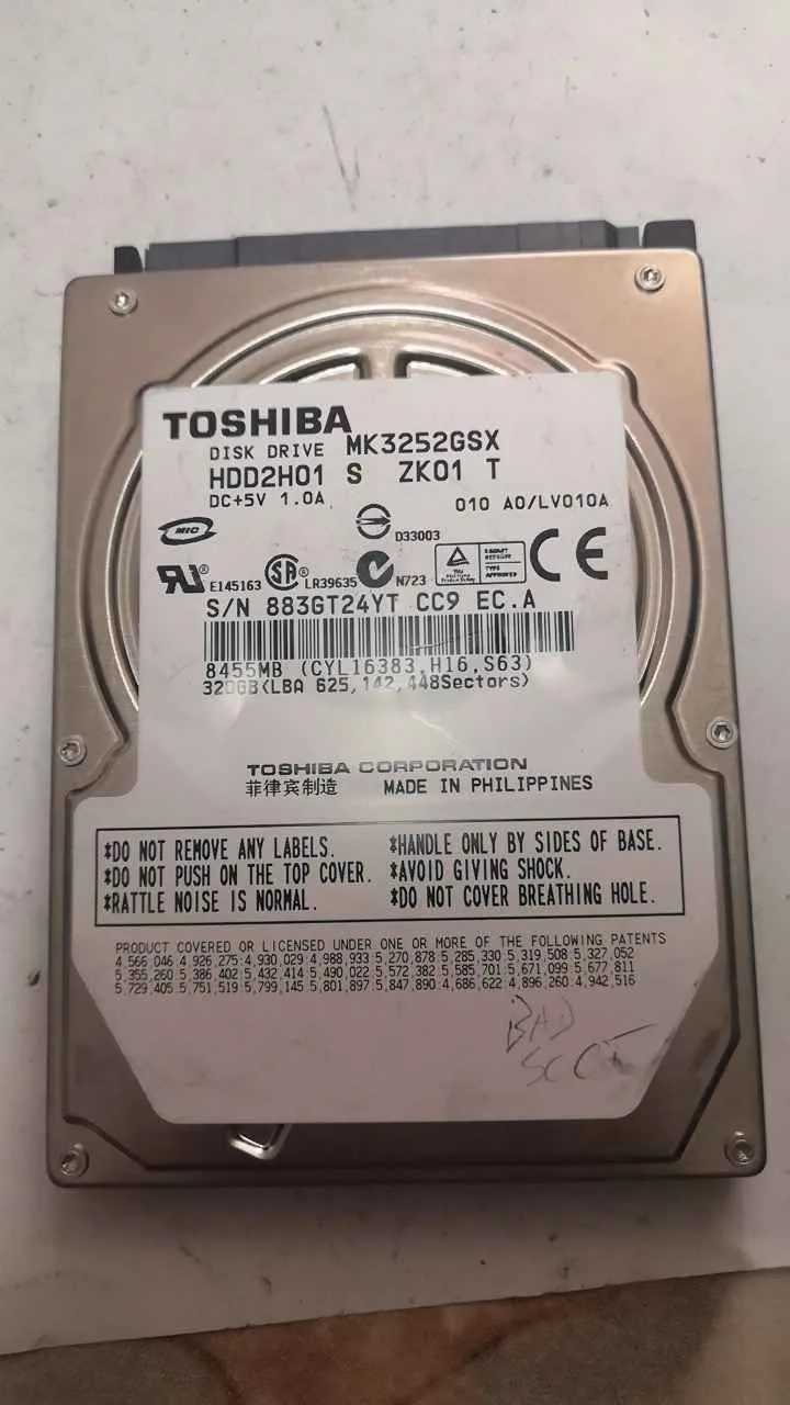 Toshiba MK3252GSX S/N 883GT24YTCC9