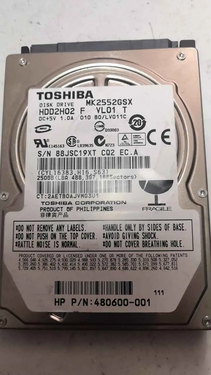 Toshiba MK2552GSX S/N 88JSC19XTCQ2