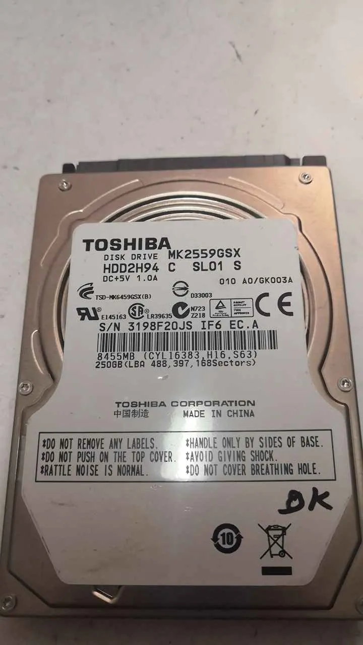 Toshiba MK2559GSX S/N 3198F20JSIF6