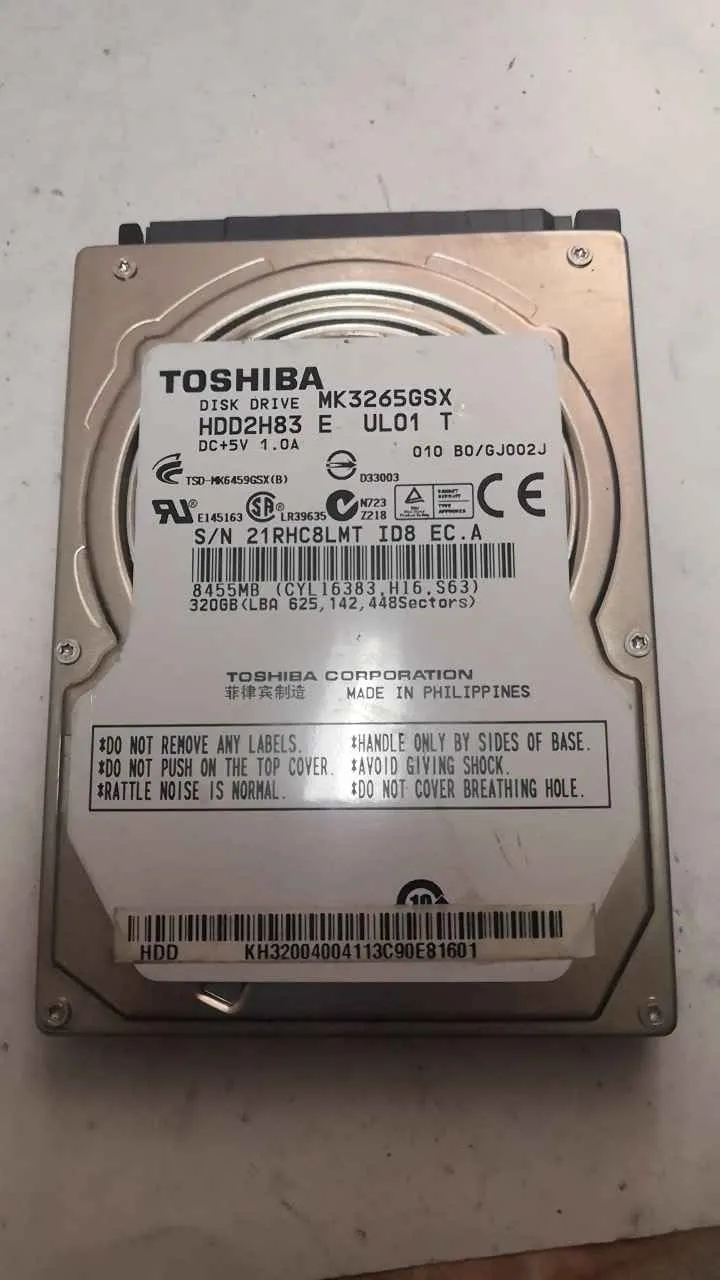 Toshiba MK3265GSX S/N 21RHC8LMTID8