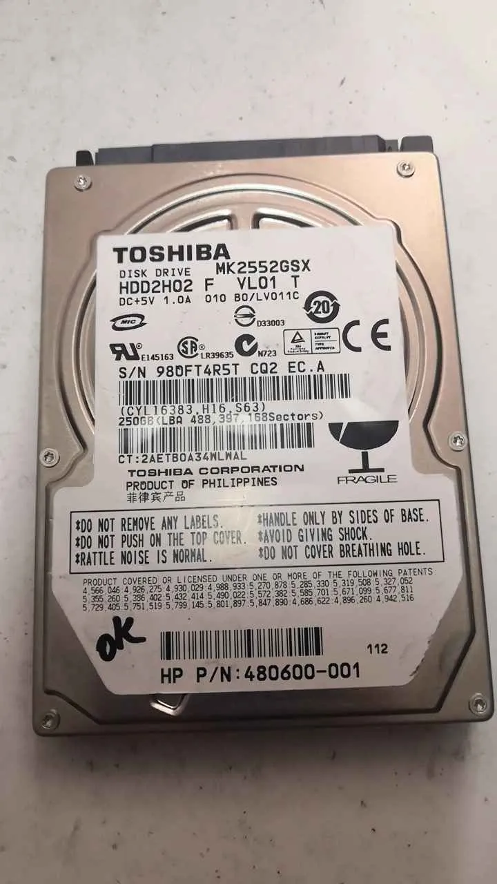 Toshiba MK2552GSX S/N 98OFT4R5TCQ2