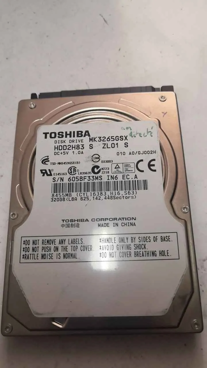 Toshiba MK3265GSX S/N 605BF33MSIN6