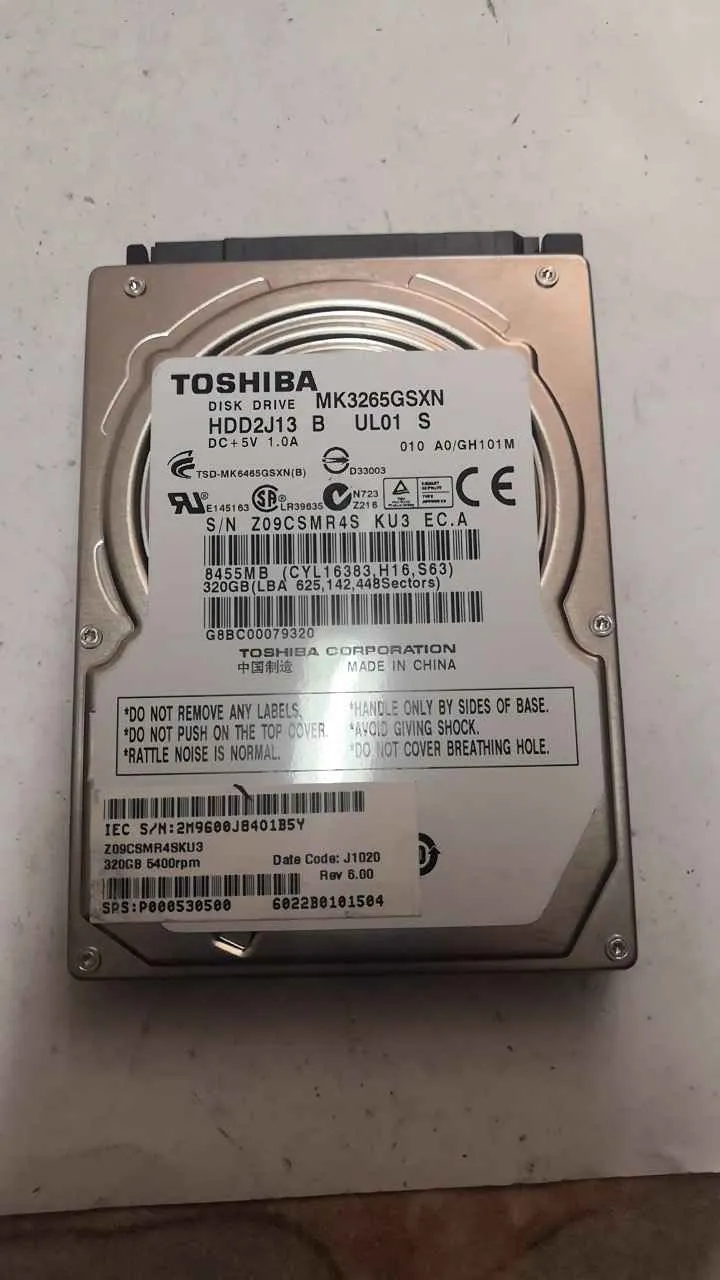 Toshiba MK3265GSXN S/N Z09CSMR4SKU3