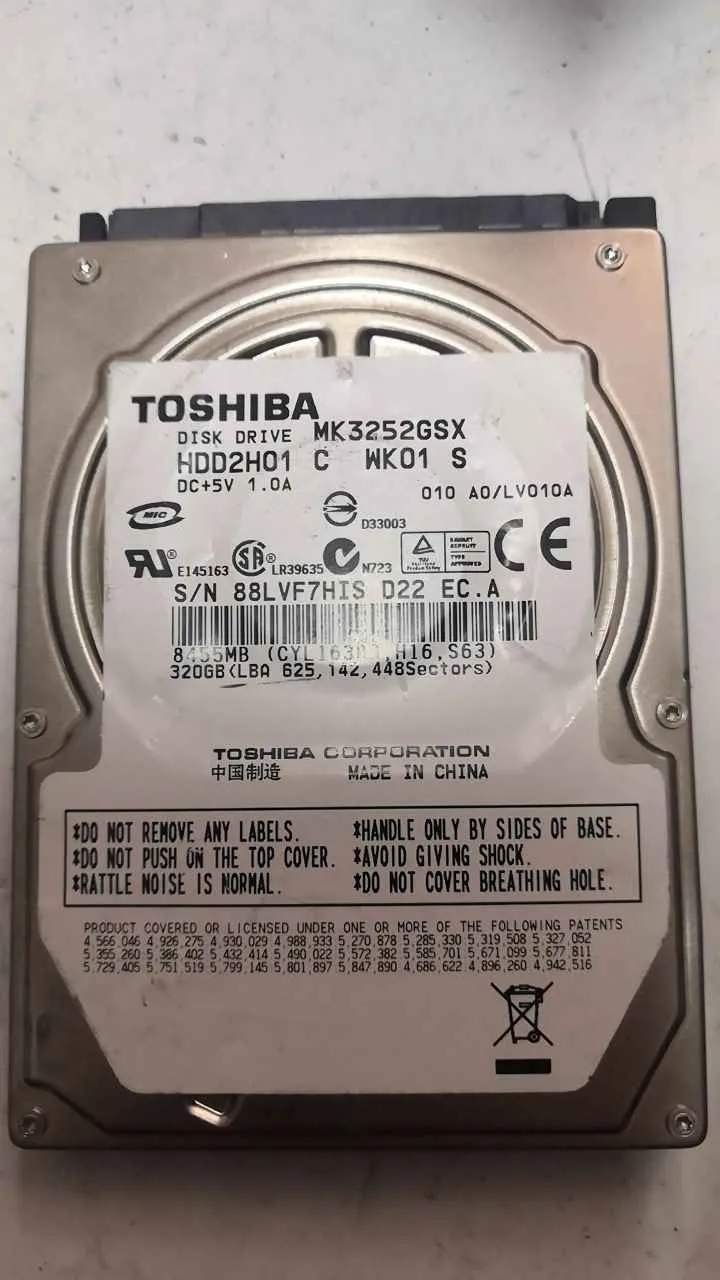Toshiba MK3252GSX S/N 88LVF7HISD22