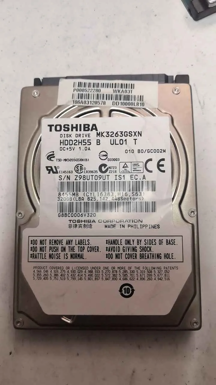Toshiba MK3263GSXN S/N Z98UT09UTIS1