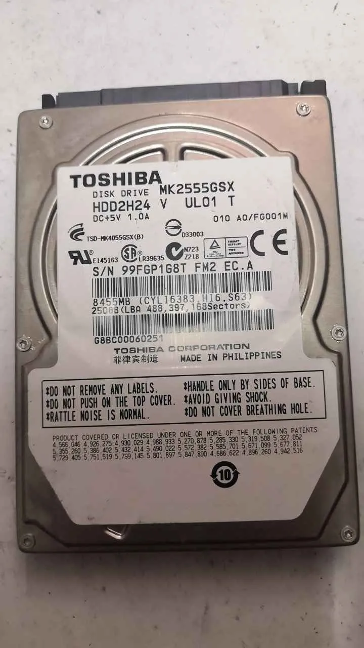 Toshiba MK2555GSX S/N 99FGP1G8TFM2