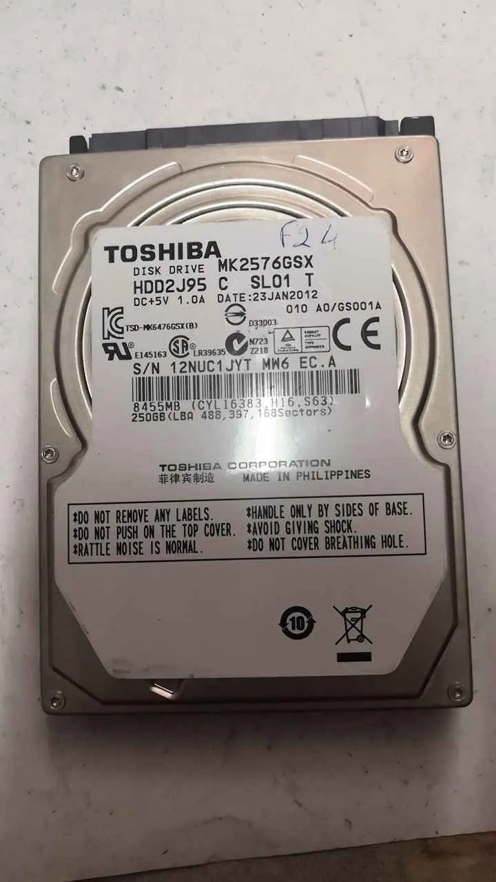 Toshiba MK2576GSX S/N 12NUC1JYTMW6