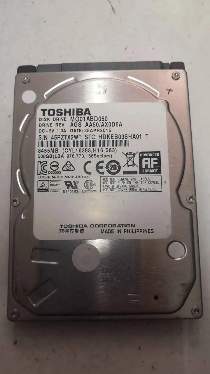Toshiba MQ01ABD050 S/N 45PZTX2WTSTC