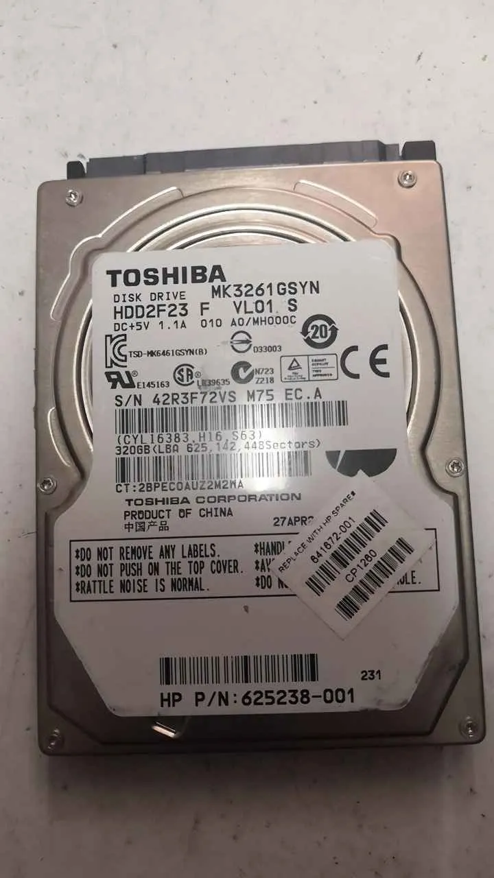 Toshiba MK3261GSYN S/N 42R3F72VSM75
