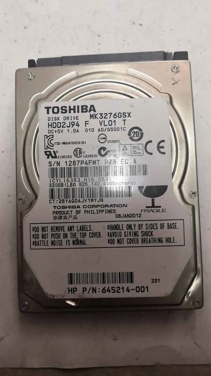 Toshiba MK3276GSX S/N 1287P4FMTP73