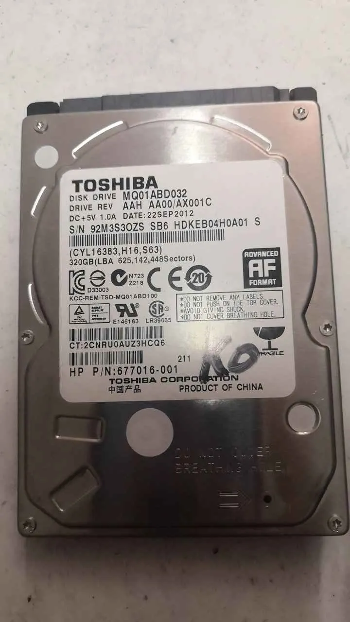 Toshiba MQ01ABD032 S/N 92M3S3OZSSB6