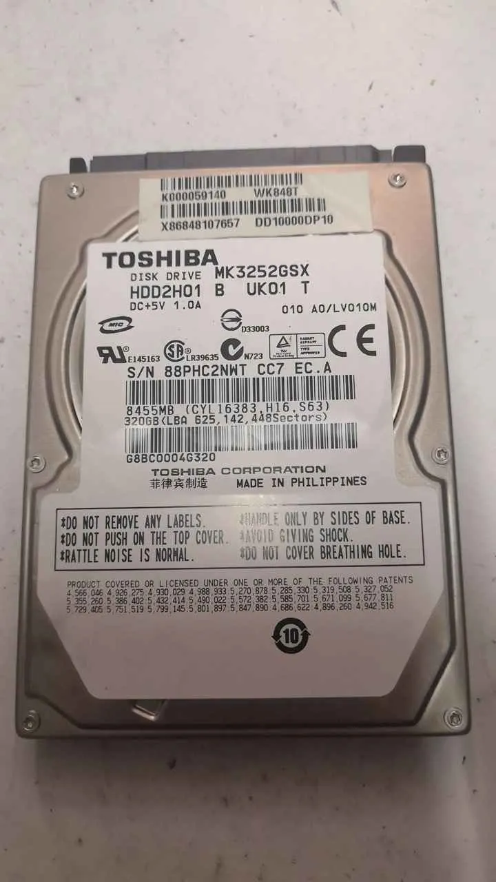 Toshiba MK3252GSX S/N 88PHC2NWTCC7