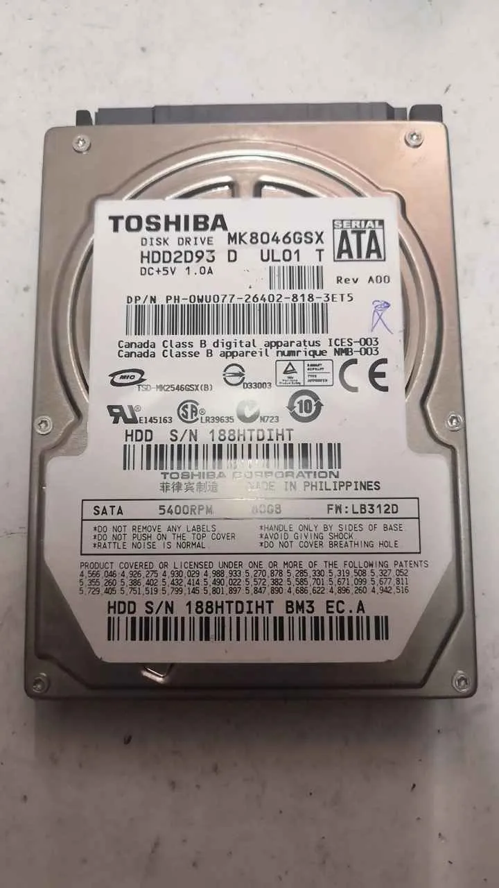 Toshiba MK8046GSX S/N 188HTDIHTBM3