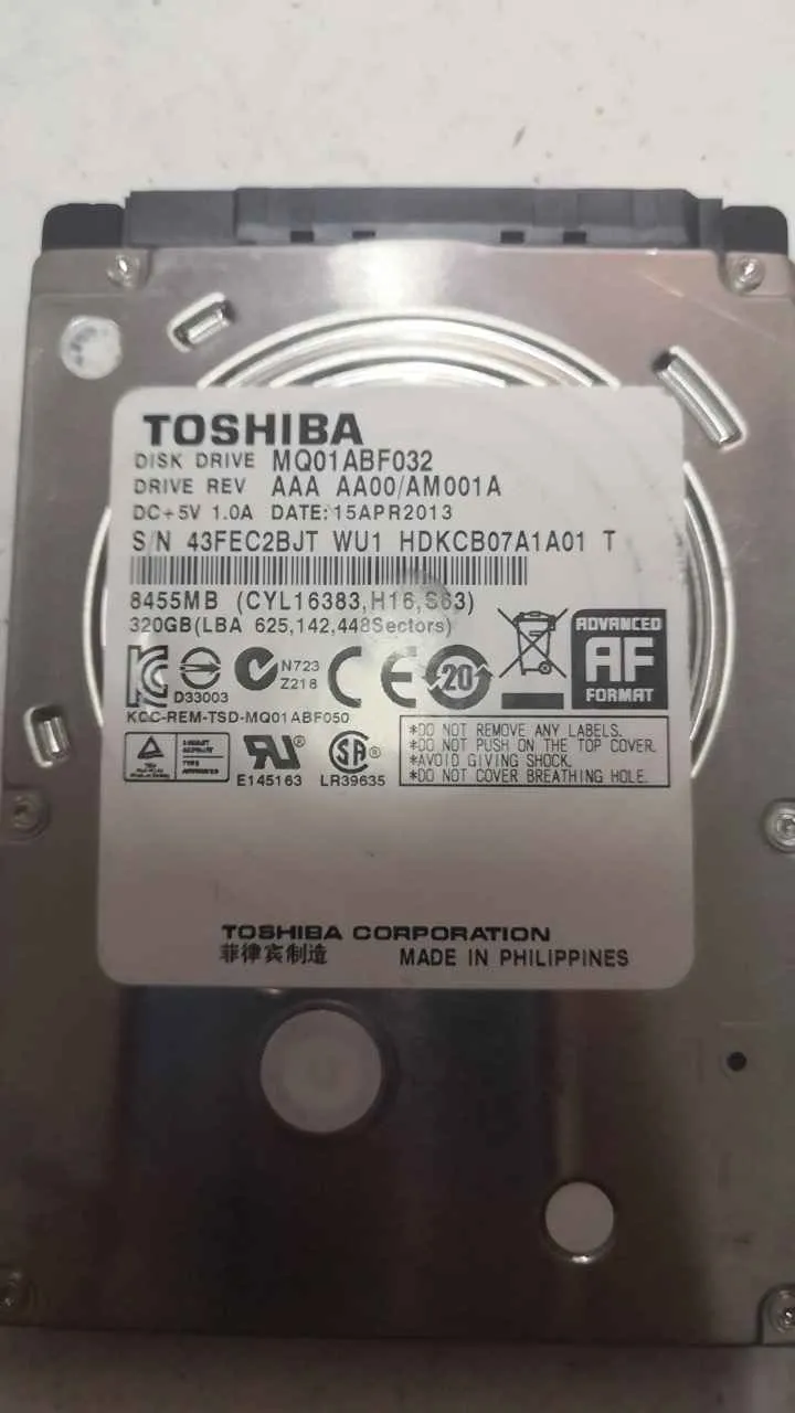 Toshiba MQ01ABF032 S/N 43FEC2BJTWU1