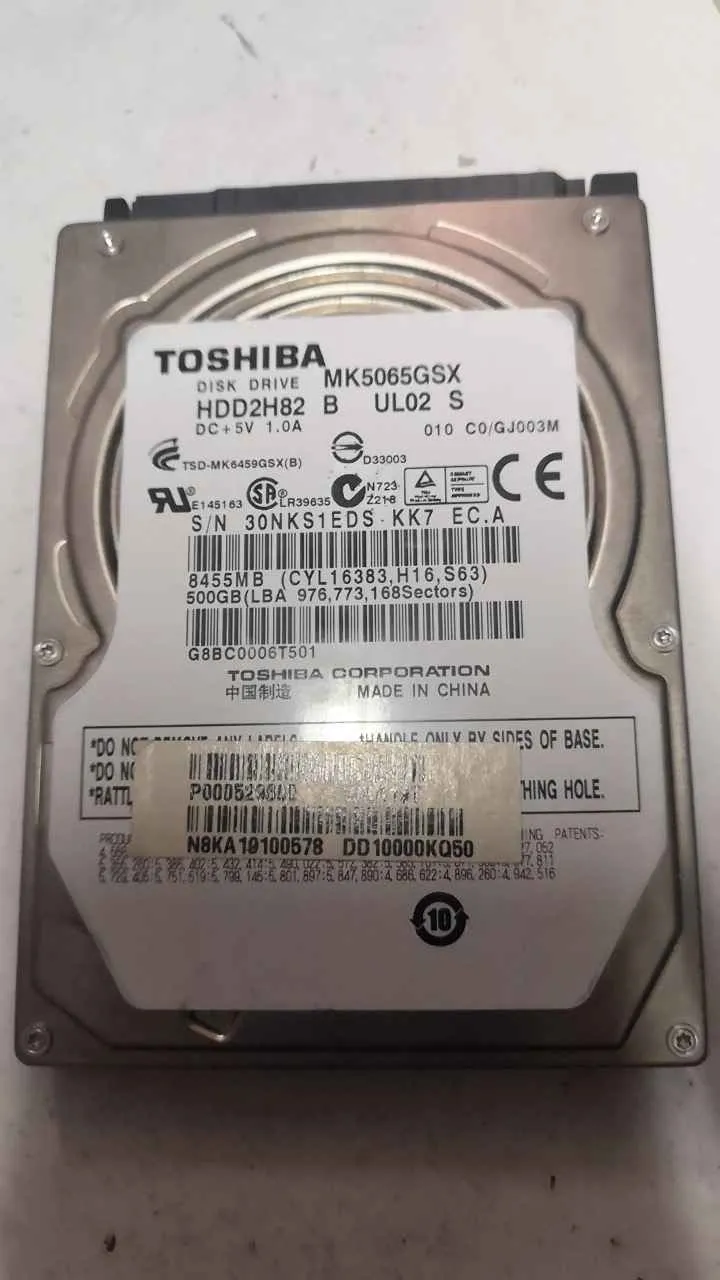 Toshiba MK5065GSX S/N 30NKS1EDSKK7