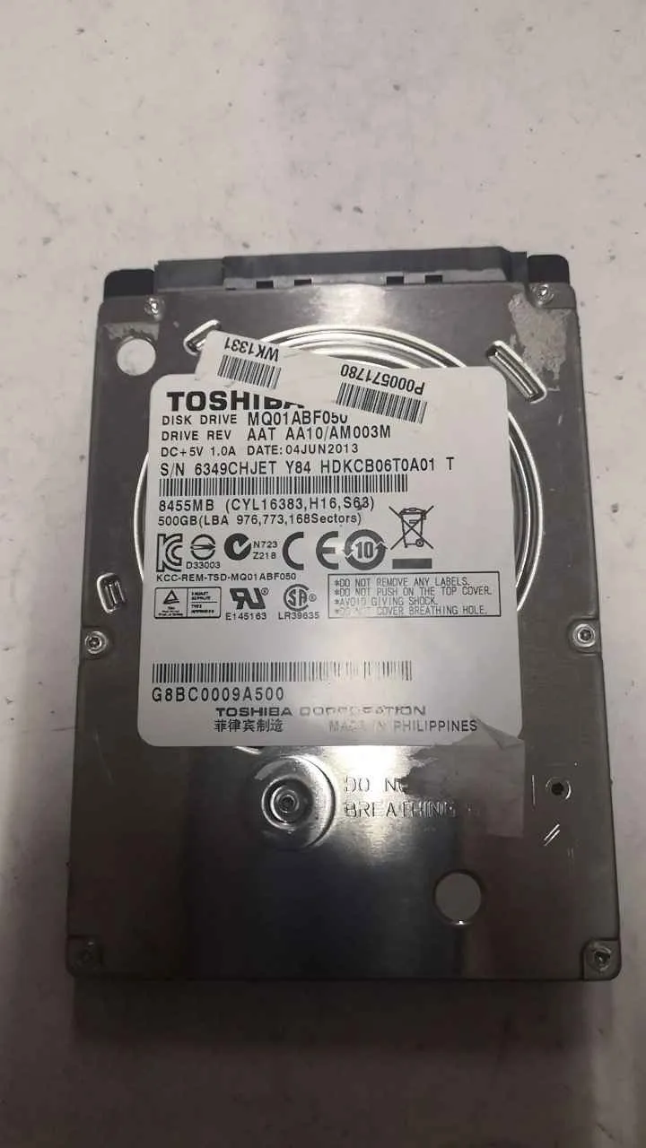 Toshiba MQ01ABF050 S/N 6349CHJETY84