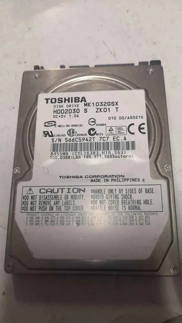 Toshiba MK1032GSX S/N 566C5942T7C7