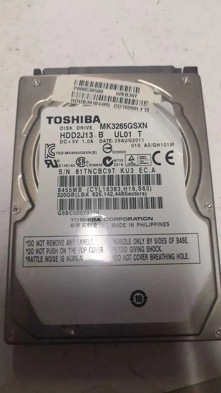Toshiba MK3265GSXN S/N 81TNCBC9TKU3