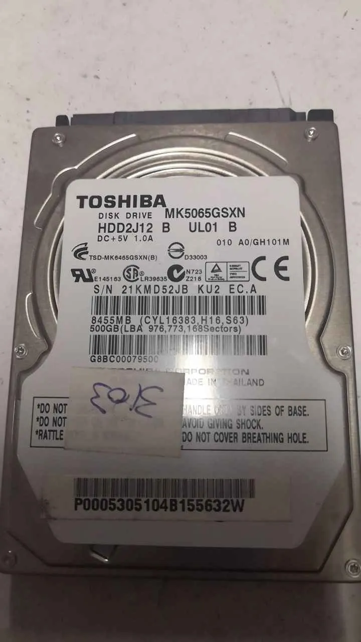 Toshiba MK5065GSXN S/N 21KMD52JBKU2