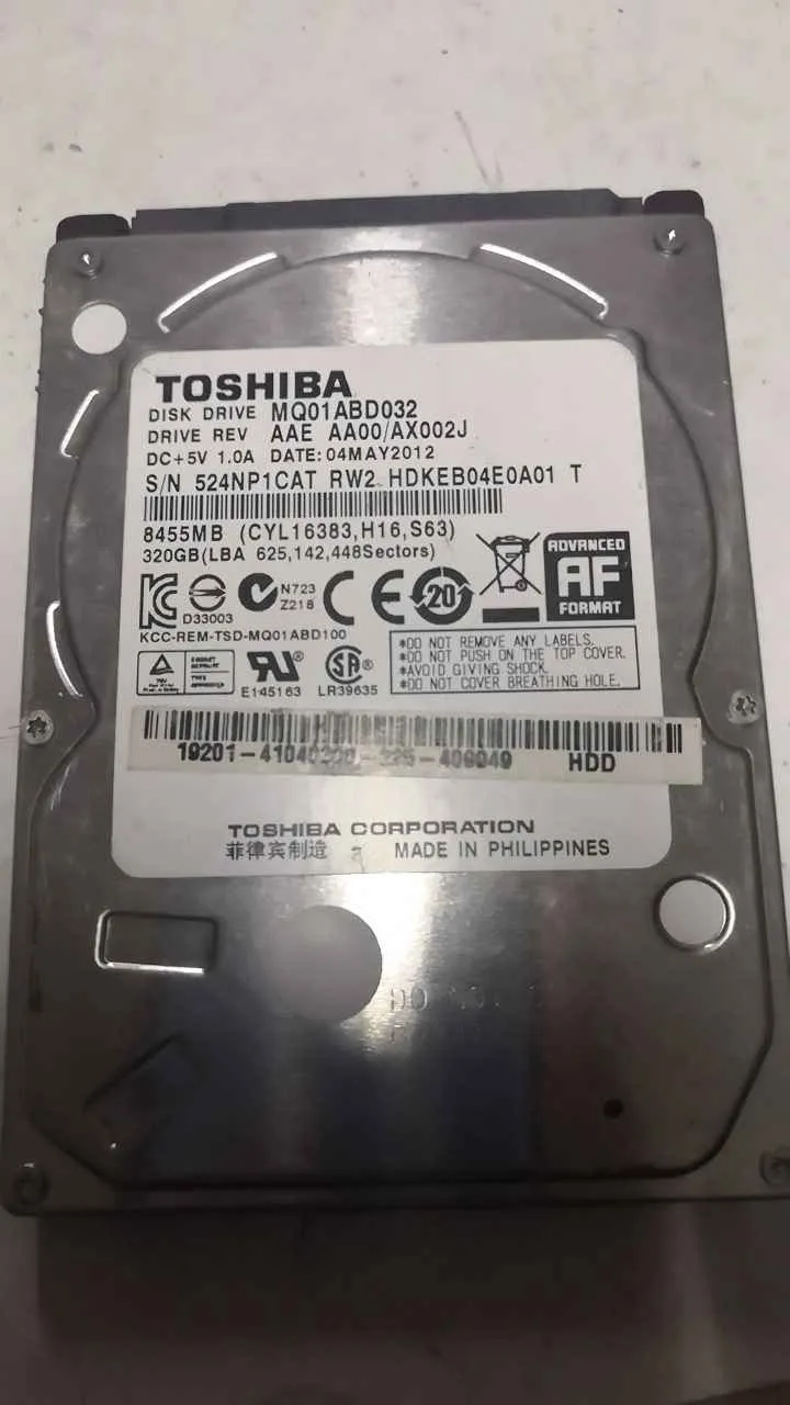 Toshiba MQ01ABD032 S/N 524NP1CATRW2