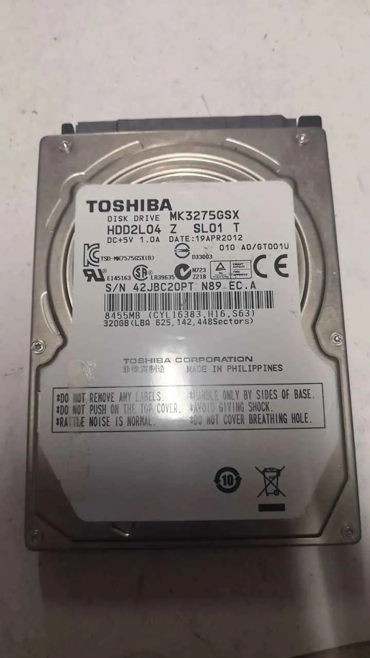 Toshiba MK3275GSX S/N 42JBC20PTN89