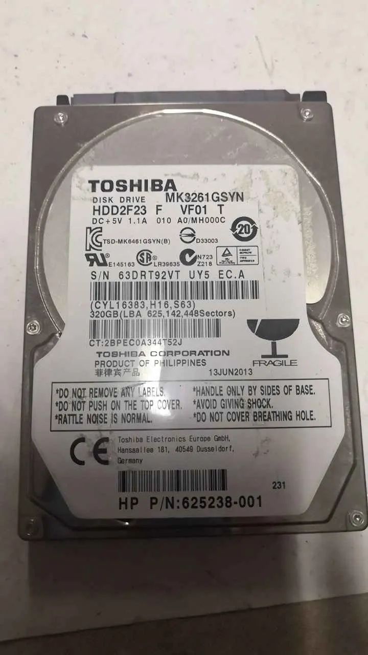 Toshiba MK3261GSYN S/N 63DRT92VTUY5